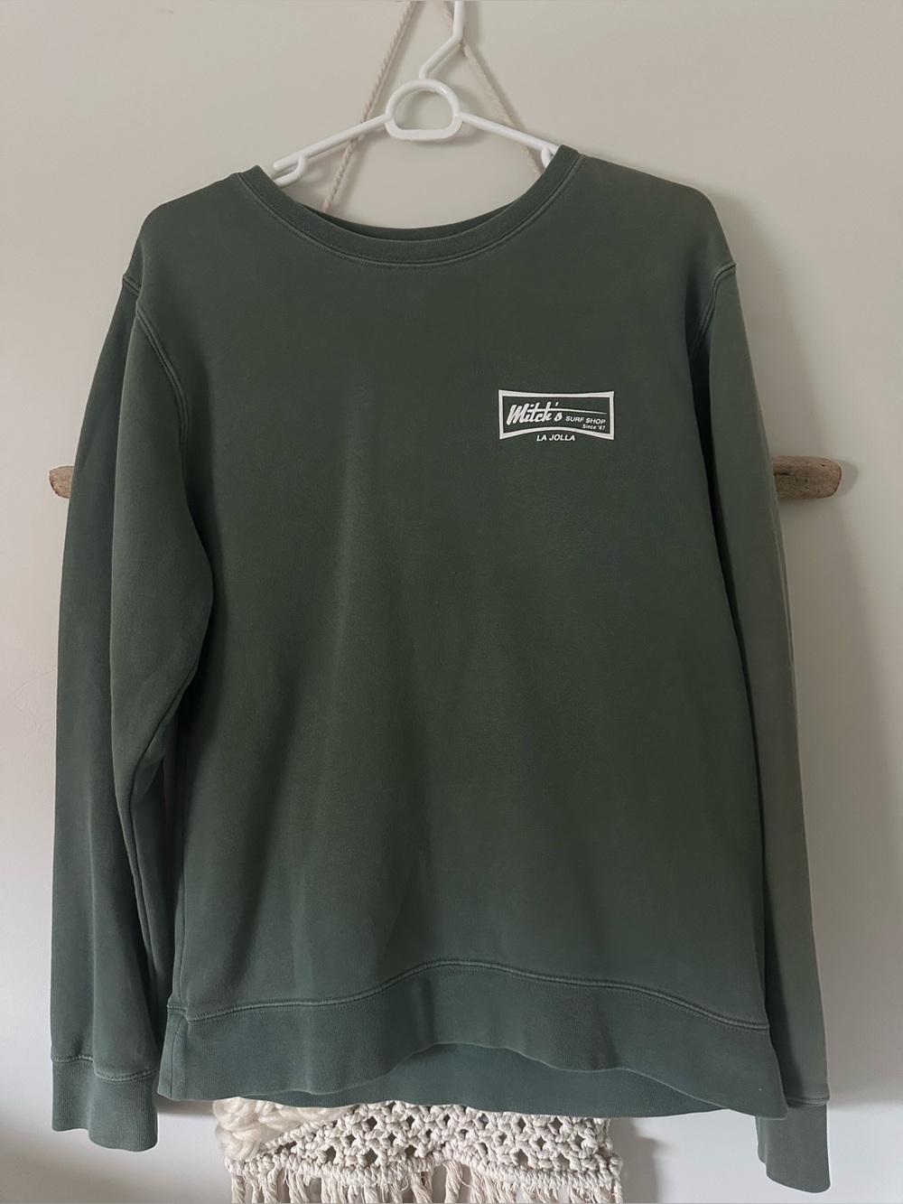 Mitch’s La Jolla Olive Green Crewneck Sweater